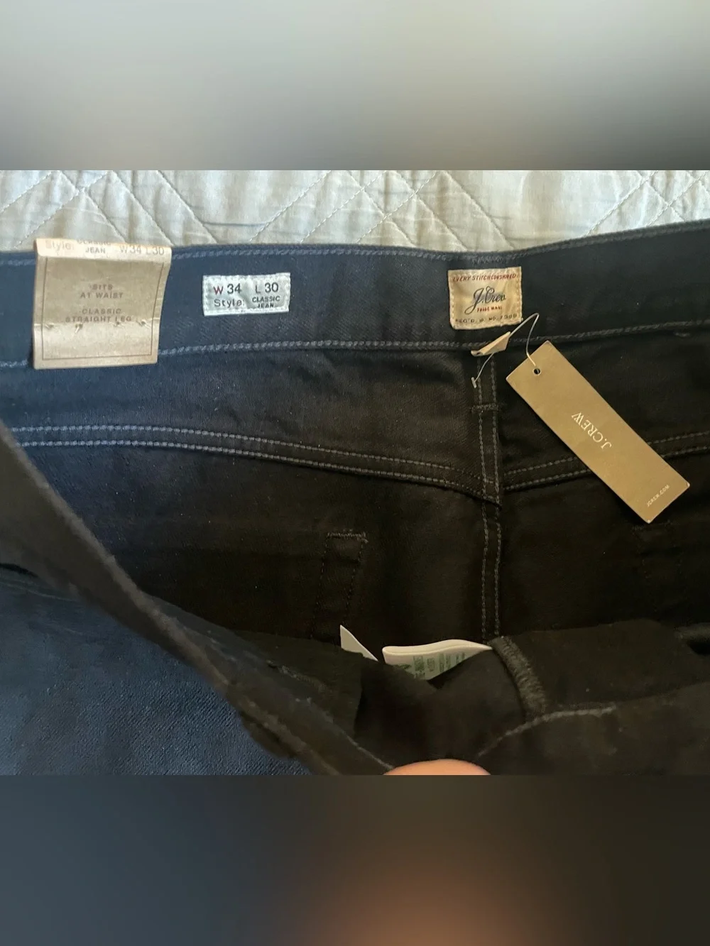 J. Crew Classic Straight jean in black rinse Size 34/30 NWT $168 CC325